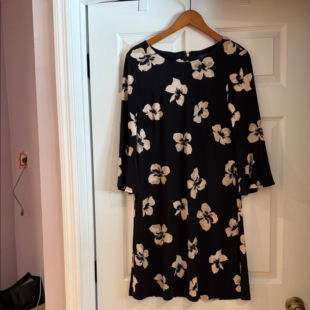 Tommy Hilfiger Black and Cream Floral Dress